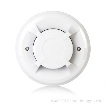 Fire Alarm System Heat Detector, 2-Wire with Remote LED Indicator Signal Output